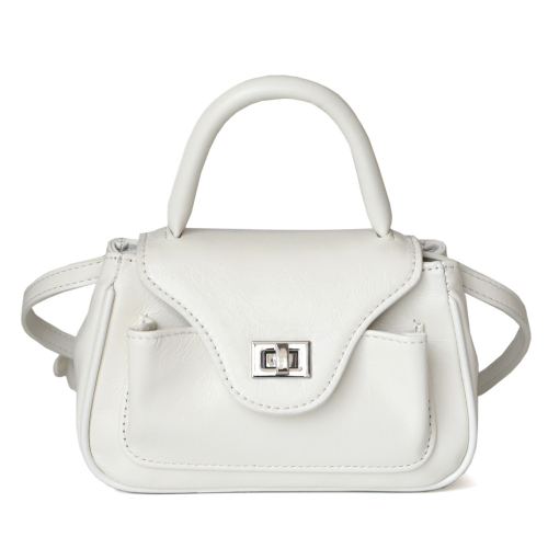 White Oil Leather Crossbody Small Handbags Twist Lock Dresses Bags